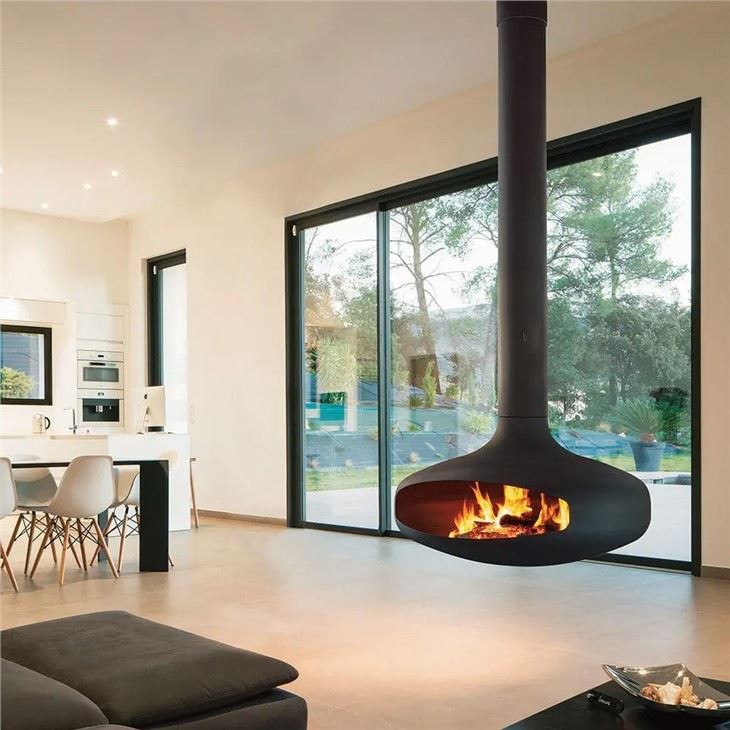 Wood Fireplace With Suspended