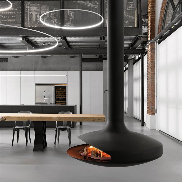 Circular Interior Fireplace