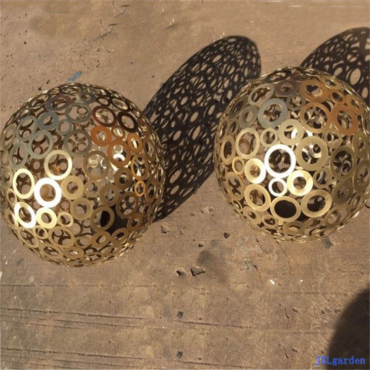 Garden Ornaments Stainless Steel Leaves Flowers Ball Sculpture