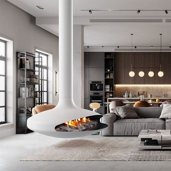 Interior Hanging Suspend Fireplace