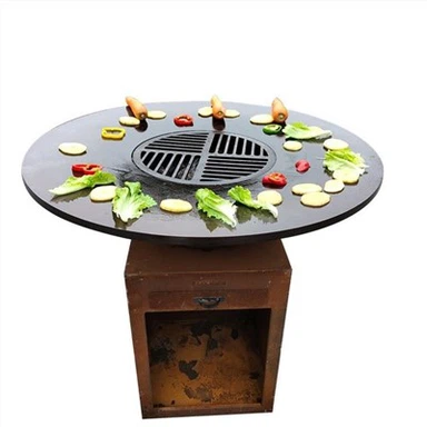 Corten Steel Cooktop Grill Fire Pit