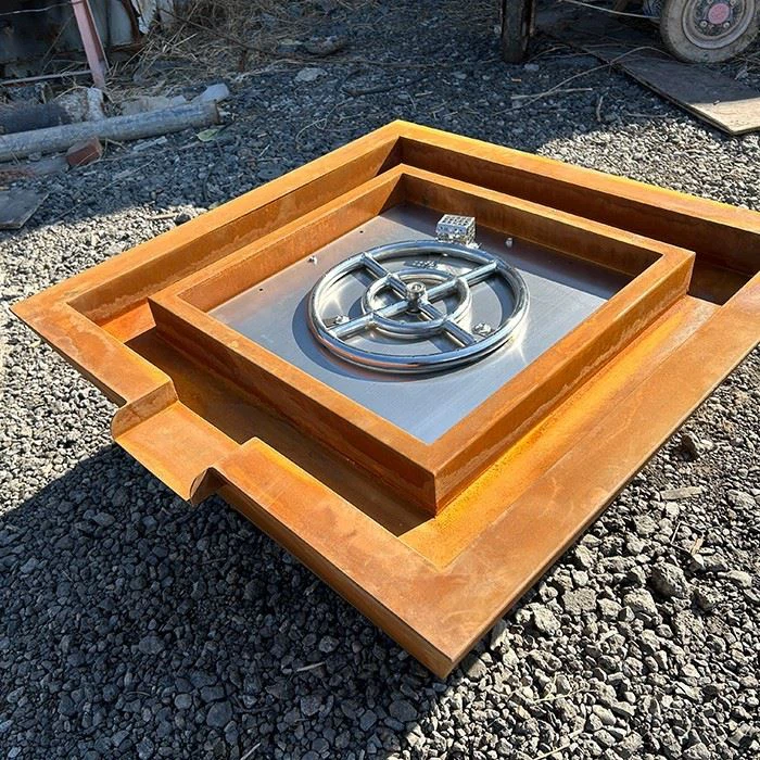 Black Fire Pit With Waterfall