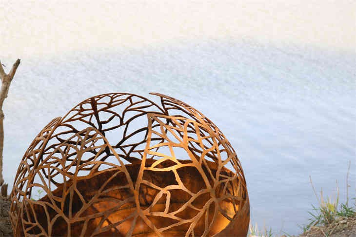 Corten Steel Firepit Ball high quality