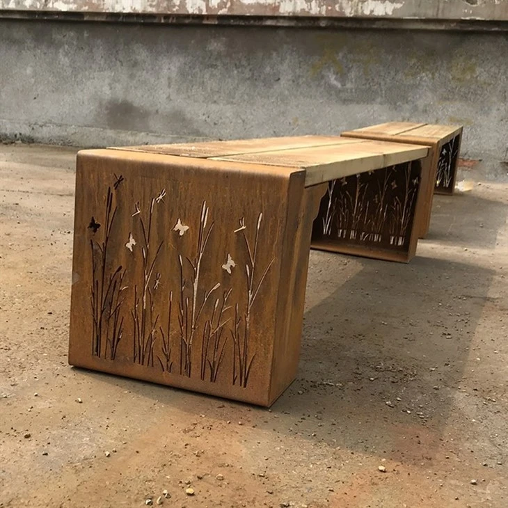 Corten Street Furniture Park Bench