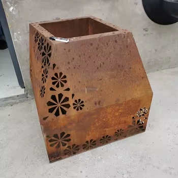 Faceted Corten Steel Planter