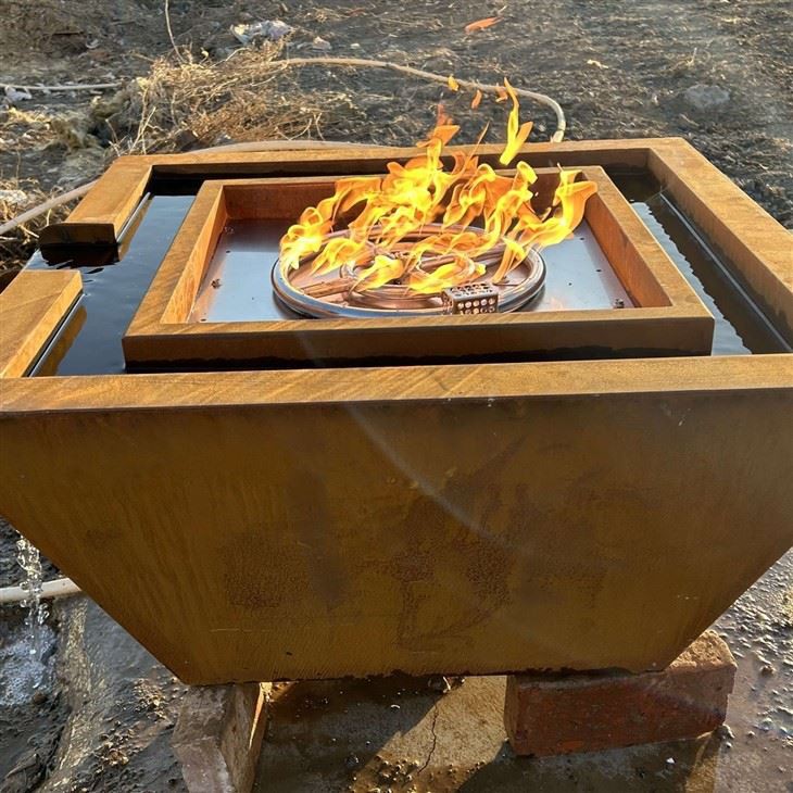 Gas Fire Pit Bowl With Water Feature