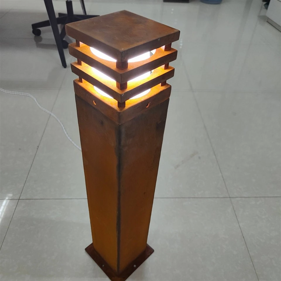 Corten Steel LED Light Bollard Light
