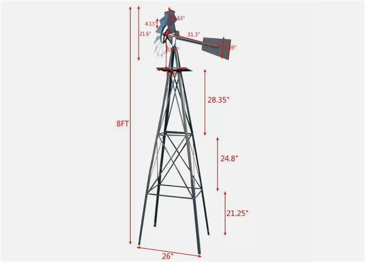Outdoor Decorative Metal Windmill