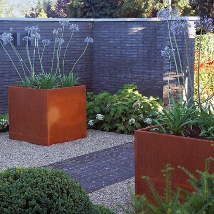 Outdoor Steel Pot Rusty Flower Pot suppliers