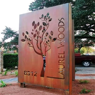 Izdolbena zaslonska stena iz jekla Corten
