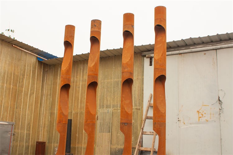 Weather-Resistant Corten Steel LED Bollard Lamp Round Column Design price